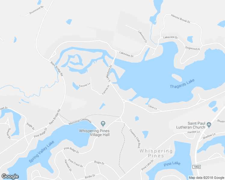 map of restaurants, bars, coffee shops, grocery stores, and more near 113 South Lakeshore Drive in Whispering Pines