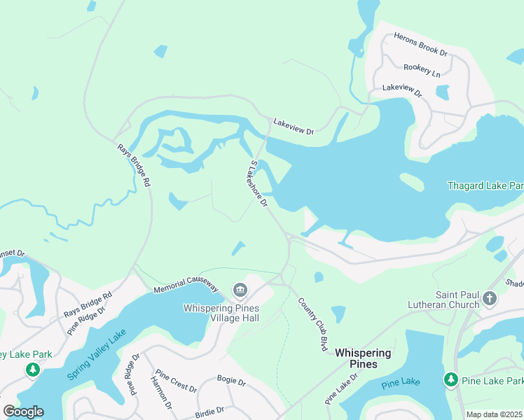 map of restaurants, bars, coffee shops, grocery stores, and more near 113 South Lakeshore Drive in Whispering Pines