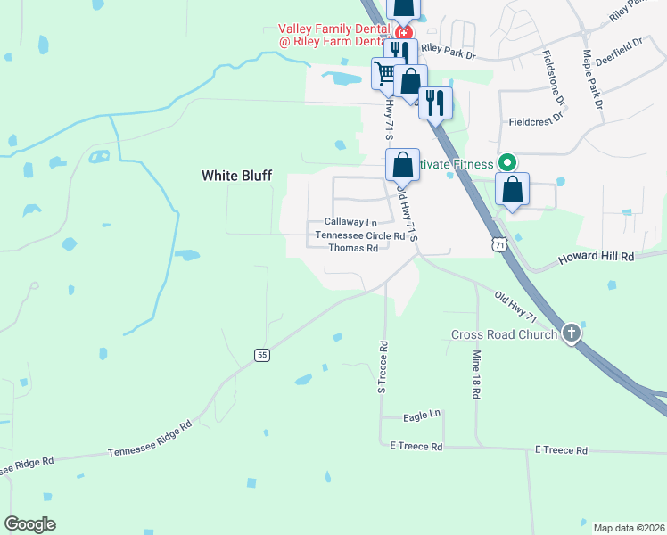map of restaurants, bars, coffee shops, grocery stores, and more near 5601 Rye Bend in Fort Smith