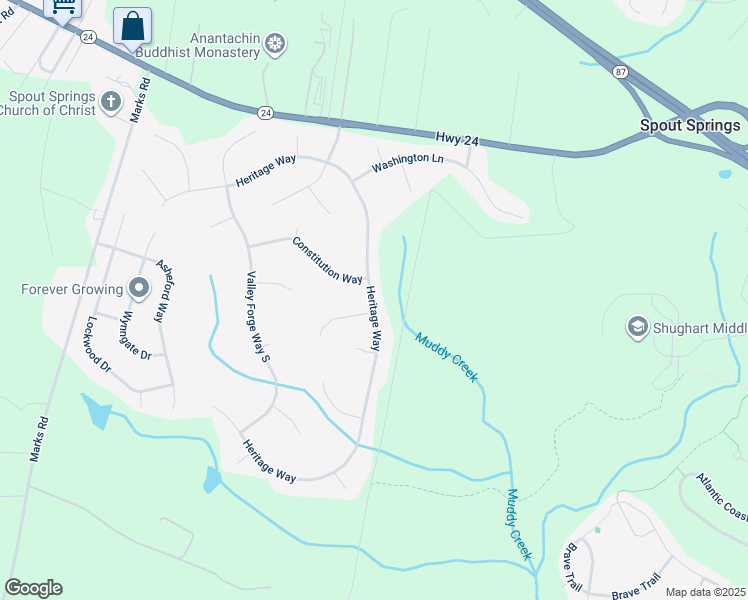 map of restaurants, bars, coffee shops, grocery stores, and more near 647 Heritage Way in Cameron