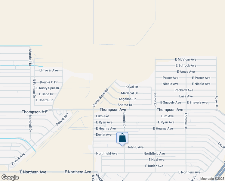 map of restaurants, bars, coffee shops, grocery stores, and more near 3580 East Mariscal Drive in Kingman