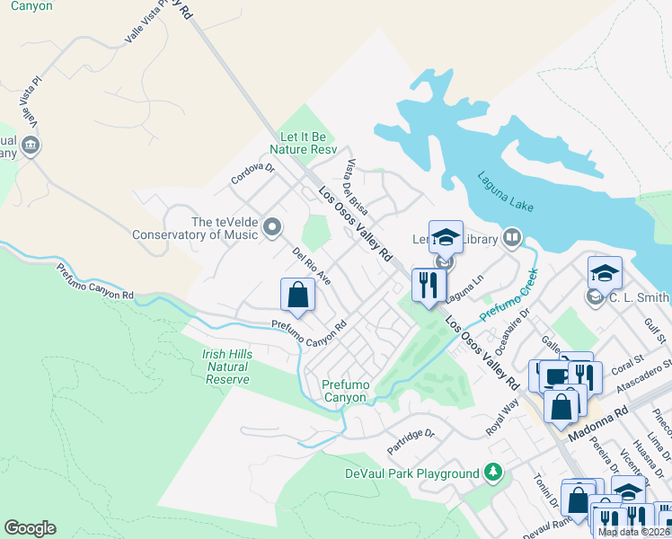 map of restaurants, bars, coffee shops, grocery stores, and more near 1097 San Adriano Street in San Luis Obispo