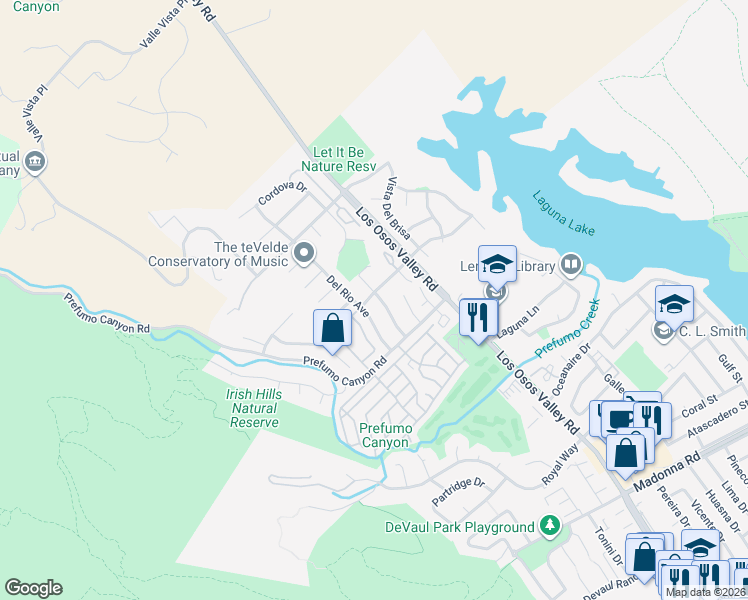 map of restaurants, bars, coffee shops, grocery stores, and more near 1097 San Adriano Street in San Luis Obispo