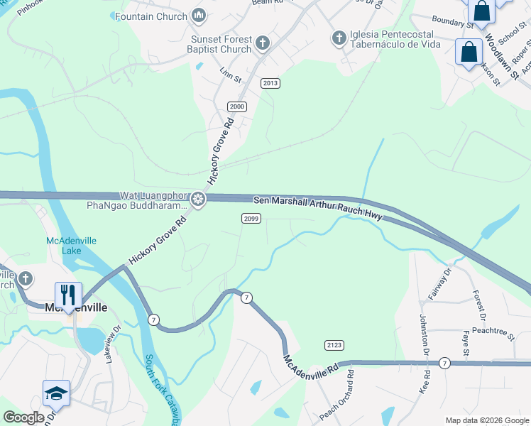 map of restaurants, bars, coffee shops, grocery stores, and more near 301 Hillcrest Drive in Belmont