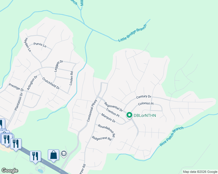 map of restaurants, bars, coffee shops, grocery stores, and more near 110 Watchmen Lane in Cameron