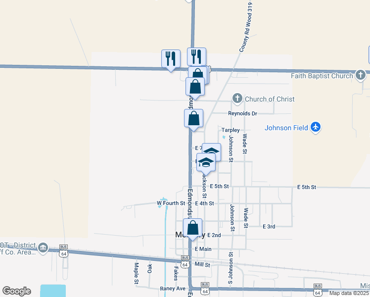 map of restaurants, bars, coffee shops, grocery stores, and more near 608 Edmonds Avenue in McCrory