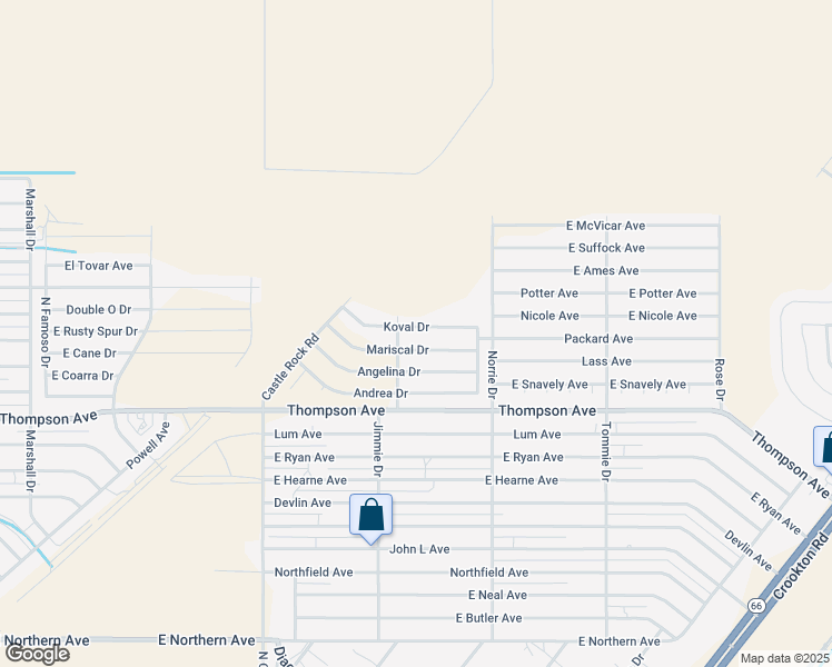 map of restaurants, bars, coffee shops, grocery stores, and more near 3664 East Koval Drive in Kingman
