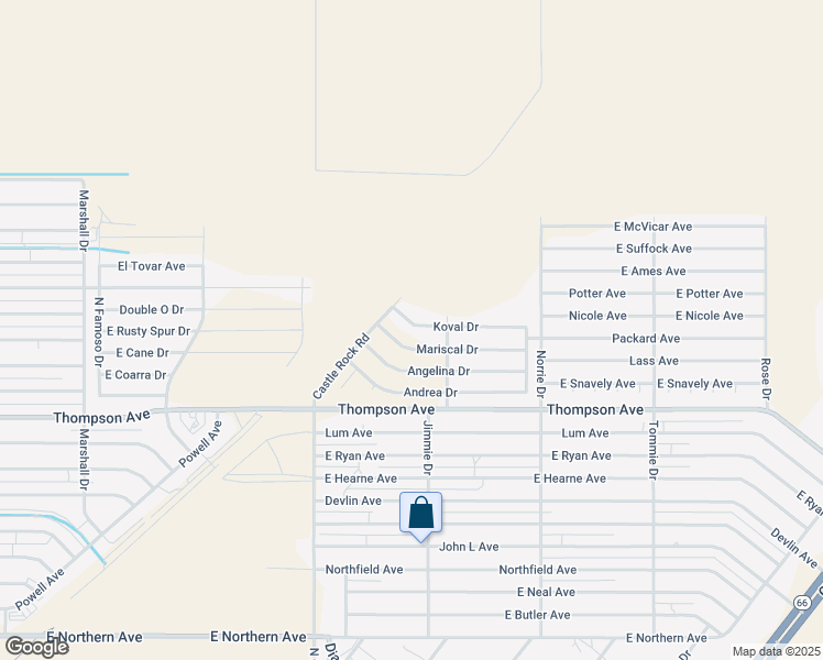 map of restaurants, bars, coffee shops, grocery stores, and more near 3622 East Koval Drive in Kingman