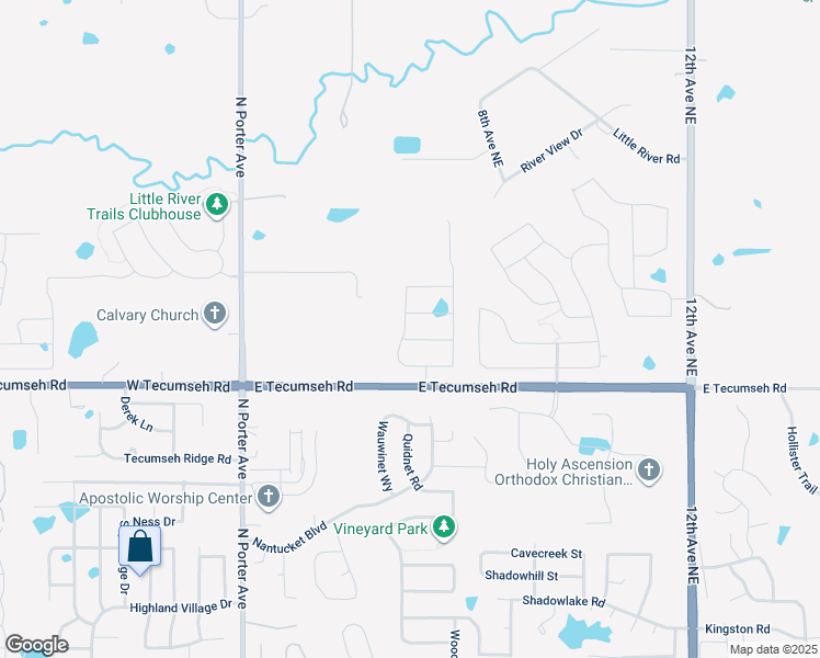 map of restaurants, bars, coffee shops, grocery stores, and more near 3628 Carolyn Ridge Road in Norman