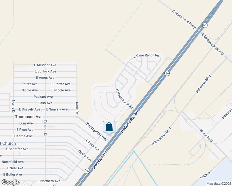 map of restaurants, bars, coffee shops, grocery stores, and more near 4839 North Blackhawk Drive in Kingman