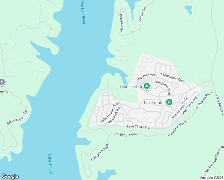 map of restaurants, bars, coffee shops, grocery stores, and more near 348 Landing Trail in Mount Gilead