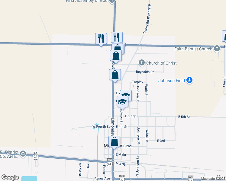 map of restaurants, bars, coffee shops, grocery stores, and more near 608 Edmonds Avenue in McCrory