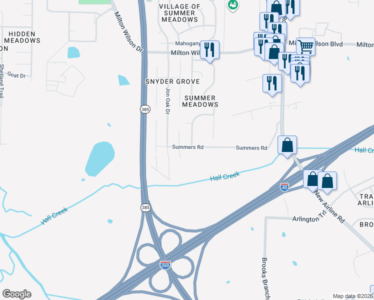 map of restaurants, bars, coffee shops, grocery stores, and more near 5061-5063 Summers Road in Arlington