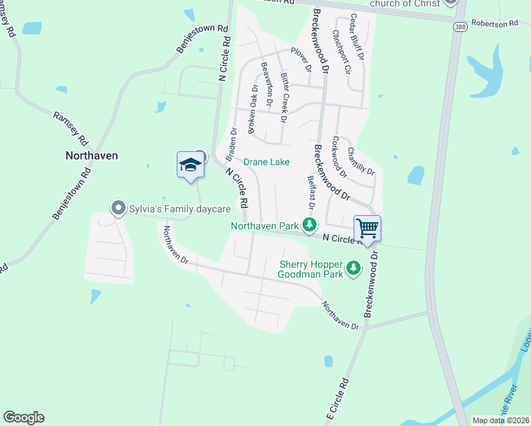 map of restaurants, bars, coffee shops, grocery stores, and more near 5043 Bowdoin Drive in Memphis