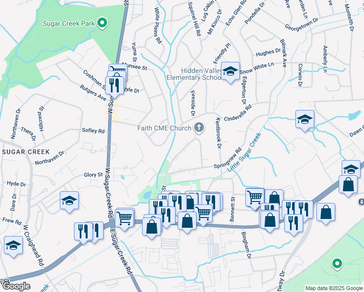 map of restaurants, bars, coffee shops, grocery stores, and more near 419 Wellingford Street in Charlotte