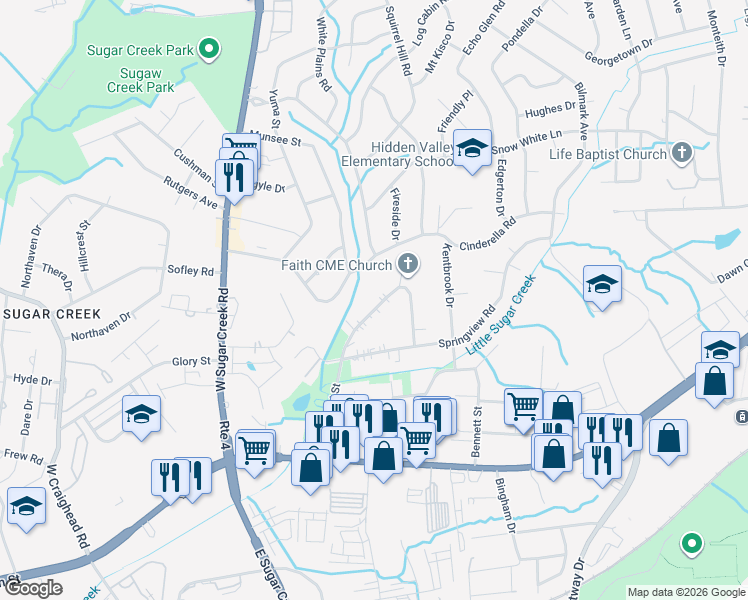 map of restaurants, bars, coffee shops, grocery stores, and more near 419 Wellingford Street in Charlotte
