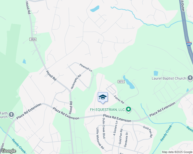 map of restaurants, bars, coffee shops, grocery stores, and more near 9108 Pinenoll Lane in Charlotte