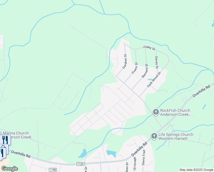 map of restaurants, bars, coffee shops, grocery stores, and more near 155 North Peggy Street in Spring Lake