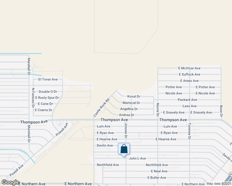map of restaurants, bars, coffee shops, grocery stores, and more near 3580 East Mariscal Drive in Kingman
