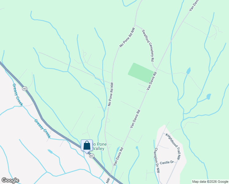 map of restaurants, bars, coffee shops, grocery stores, and more near 414 No Pone Road Northwest in Georgetown