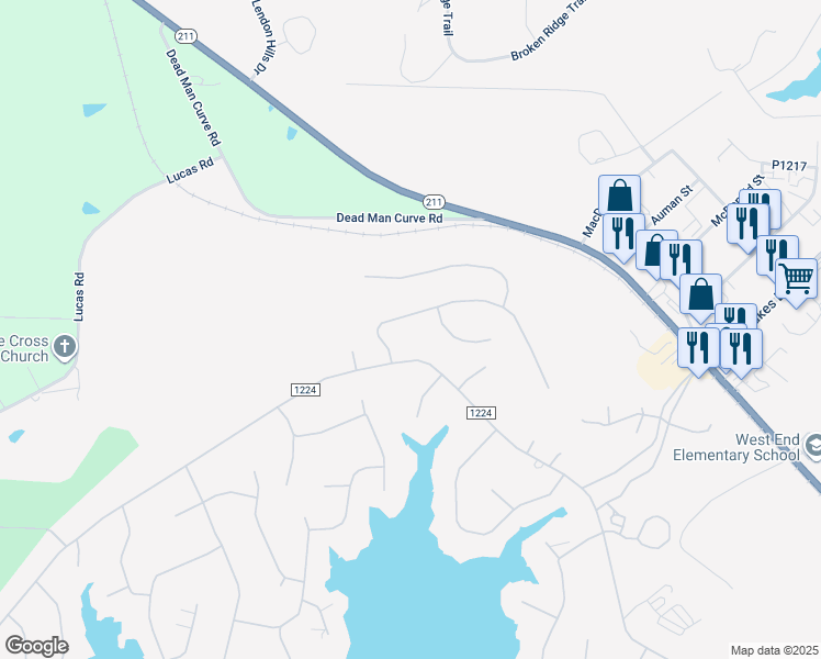 map of restaurants, bars, coffee shops, grocery stores, and more near in Vass