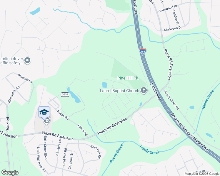 map of restaurants, bars, coffee shops, grocery stores, and more near 11615 Plaza Road Extension in Charlotte