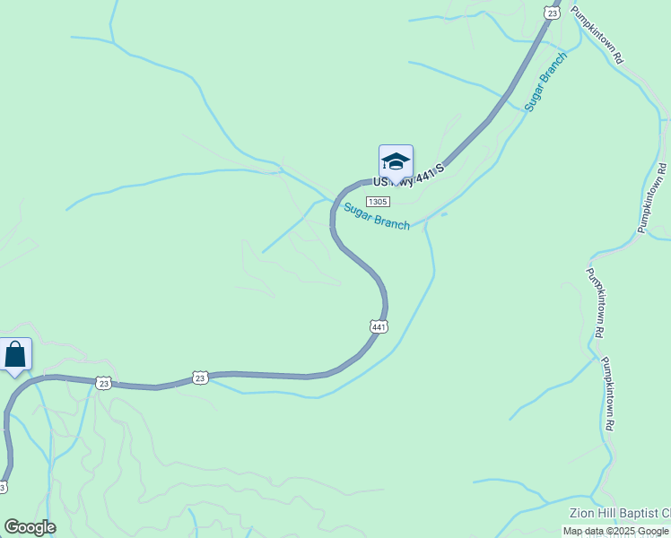 map of restaurants, bars, coffee shops, grocery stores, and more near 175 Redlands Place in Sylva
