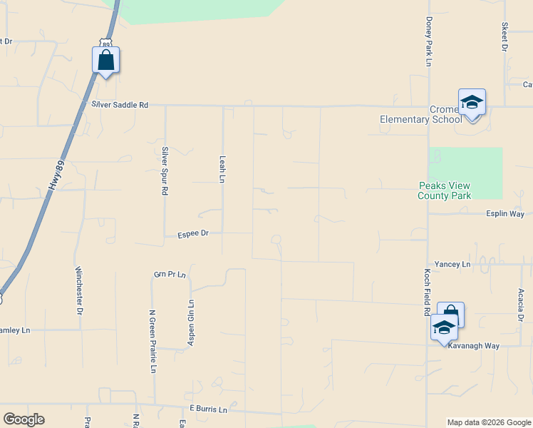 map of restaurants, bars, coffee shops, grocery stores, and more near 8725 Silver Valley Road in Flagstaff