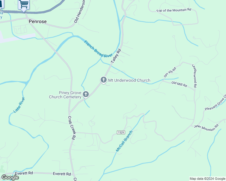 map of restaurants, bars, coffee shops, grocery stores, and more near 61 Odells Way in Hendersonville