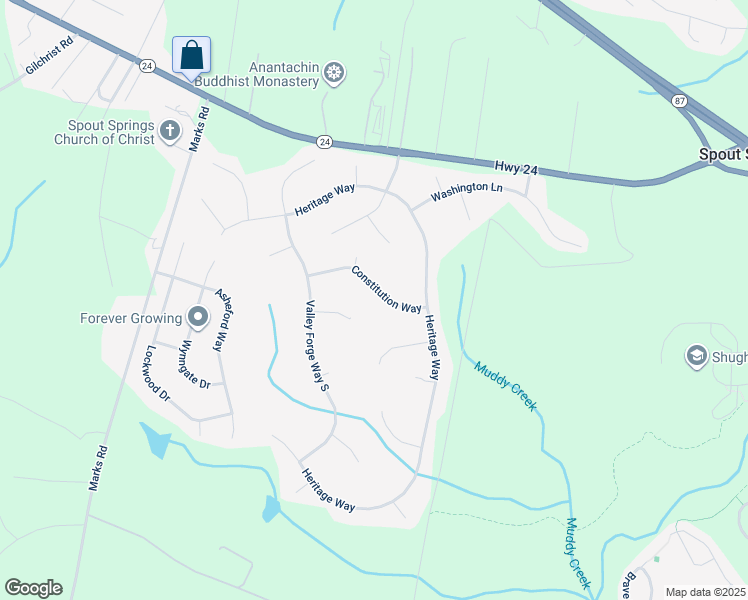 map of restaurants, bars, coffee shops, grocery stores, and more near 196 Constitution Way in Cameron