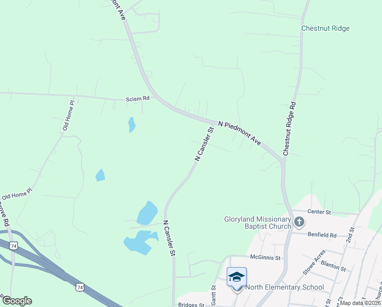 map of restaurants, bars, coffee shops, grocery stores, and more near 1507 North Cansler Street in Kings Mountain