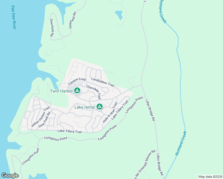 map of restaurants, bars, coffee shops, grocery stores, and more near 117 Landlubber Trail in Mount Gilead