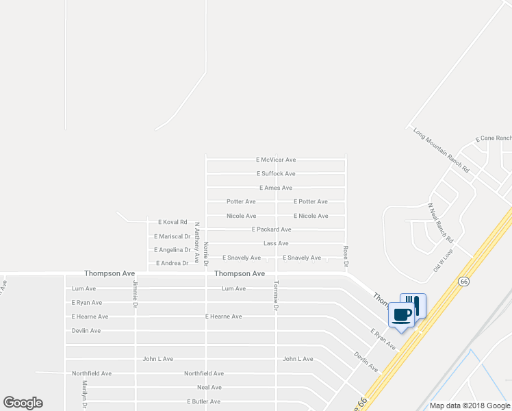 map of restaurants, bars, coffee shops, grocery stores, and more near 3834 East Potter Avenue in Kingman