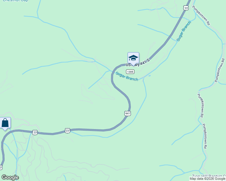 map of restaurants, bars, coffee shops, grocery stores, and more near 202 Redlands Place in Sylva
