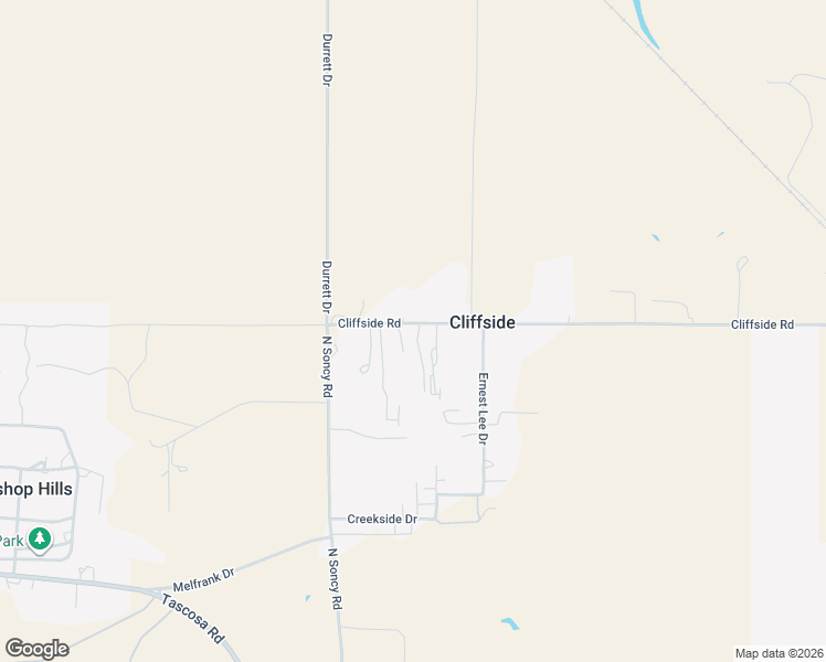 map of restaurants, bars, coffee shops, grocery stores, and more near 8485 Cliffside Road in Amarillo