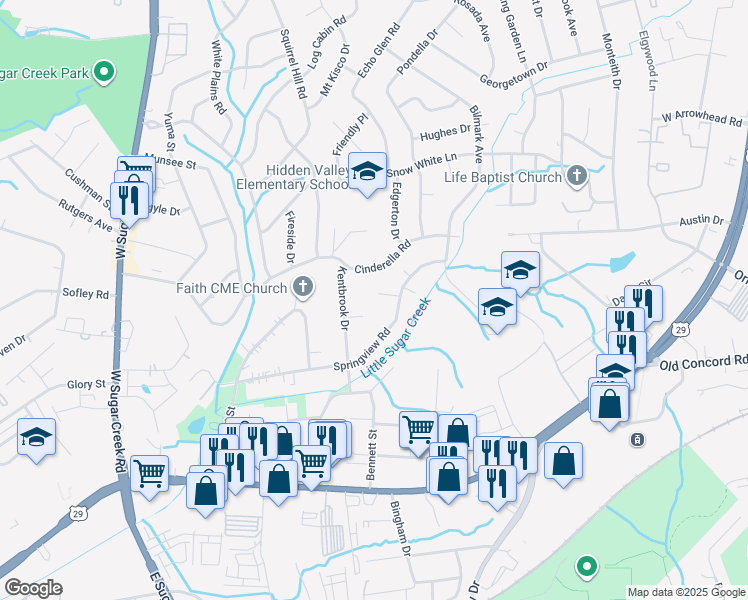 map of restaurants, bars, coffee shops, grocery stores, and more near 617 Coates Court in Charlotte