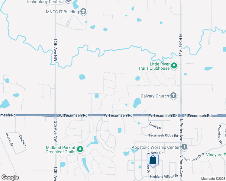 map of restaurants, bars, coffee shops, grocery stores, and more near 604 Maple Hill Road in Norman