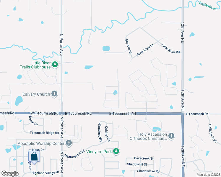 map of restaurants, bars, coffee shops, grocery stores, and more near West Tecumseh Road in Norman