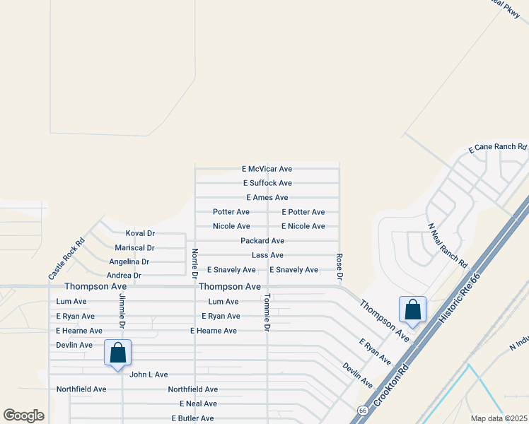 map of restaurants, bars, coffee shops, grocery stores, and more near 3969 Potter Avenue in Kingman