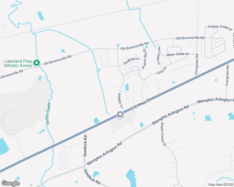 map of restaurants, bars, coffee shops, grocery stores, and more near 5087 Adagio Lane in Memphis