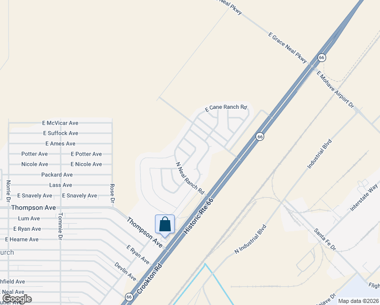map of restaurants, bars, coffee shops, grocery stores, and more near 4197 Trail Ride Road in Kingman