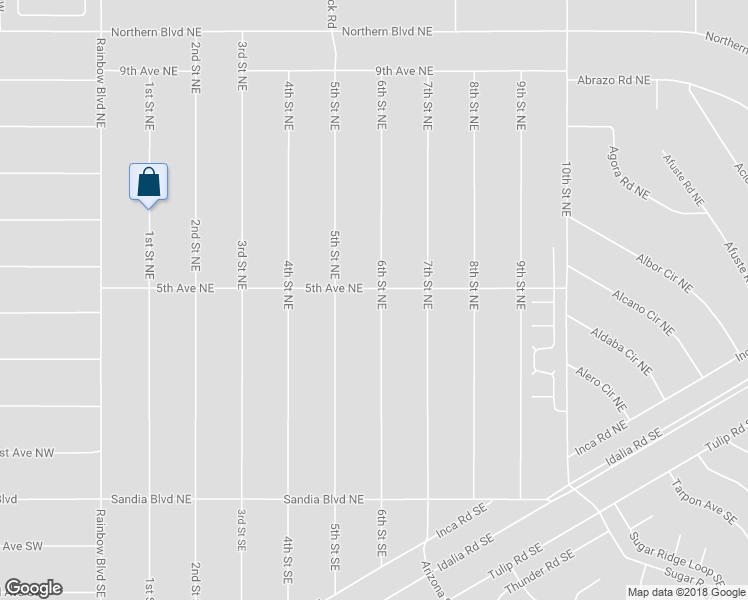 map of restaurants, bars, coffee shops, grocery stores, and more near 317 6th Street Northeast in Rio Rancho