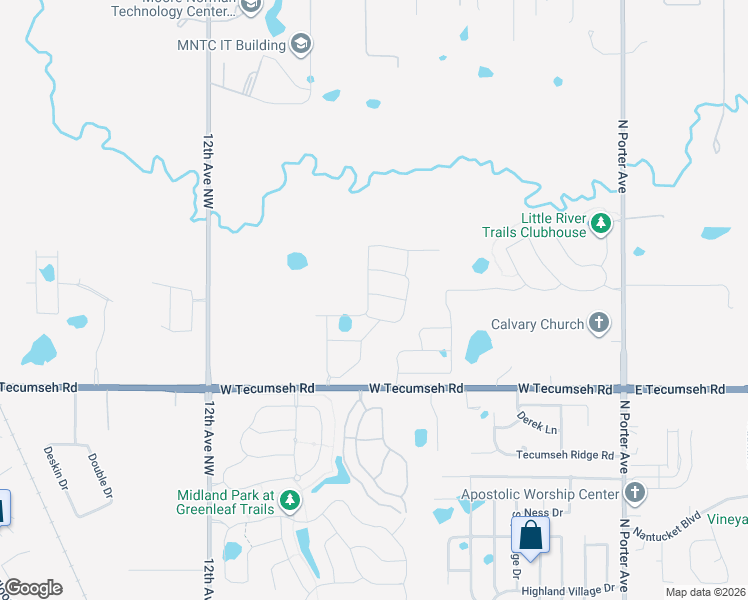 map of restaurants, bars, coffee shops, grocery stores, and more near 712 Maple Hill Road in Norman