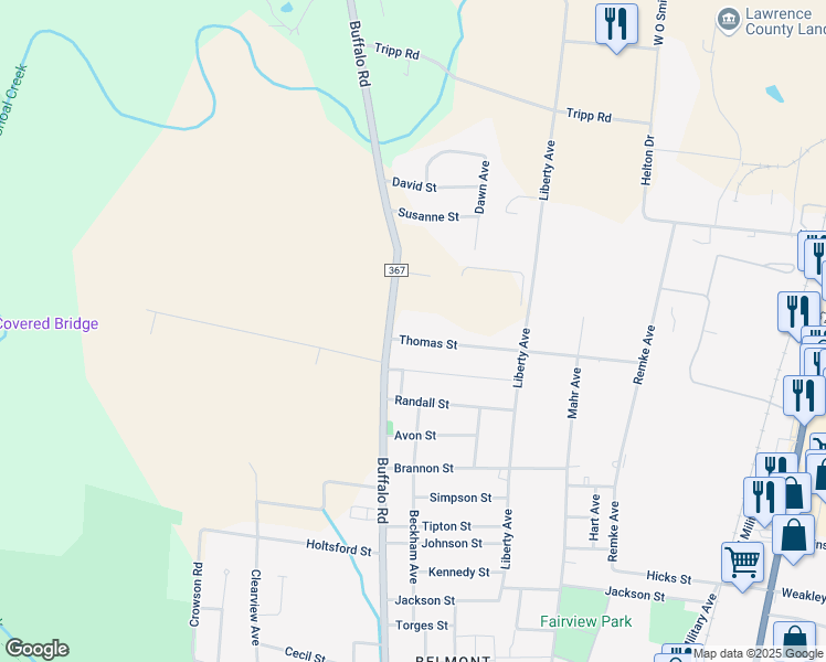 map of restaurants, bars, coffee shops, grocery stores, and more near 324 Thomas St in Lawrenceburg