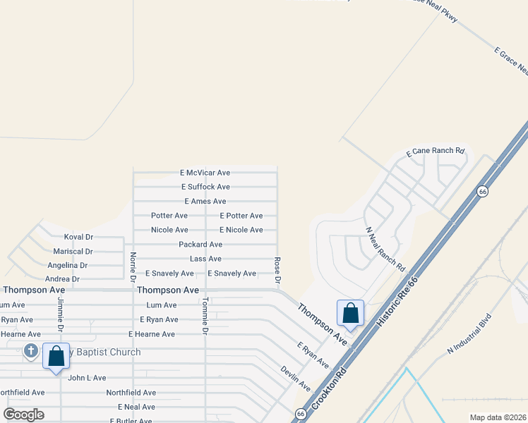 map of restaurants, bars, coffee shops, grocery stores, and more near 3969 East Potter Avenue in Kingman