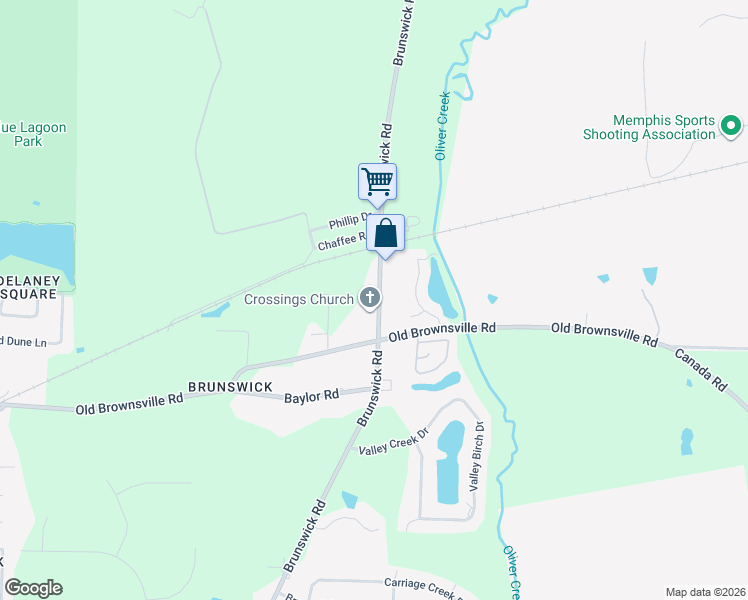 map of restaurants, bars, coffee shops, grocery stores, and more near 5093 Brunswick Road in Arlington