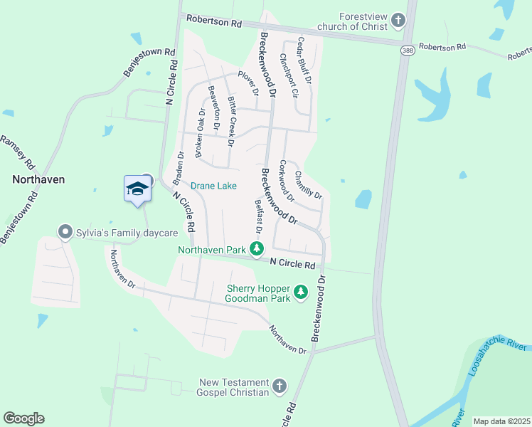 map of restaurants, bars, coffee shops, grocery stores, and more near 5096 Belfast Drive in Memphis