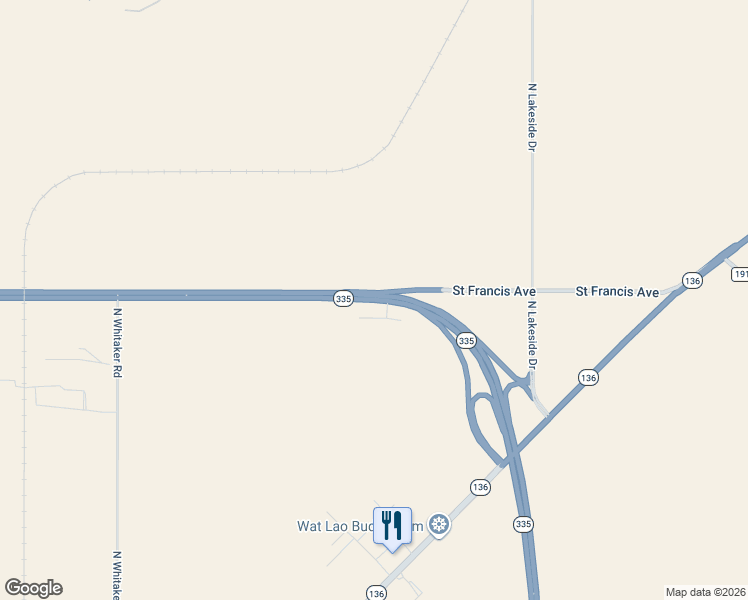 map of restaurants, bars, coffee shops, grocery stores, and more near 10600 Saint Francis Avenue in Amarillo