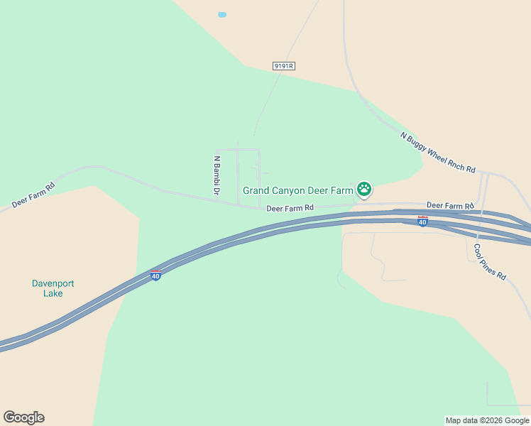 map of restaurants, bars, coffee shops, grocery stores, and more near 6727 East Mountain Ranch Road in Williams