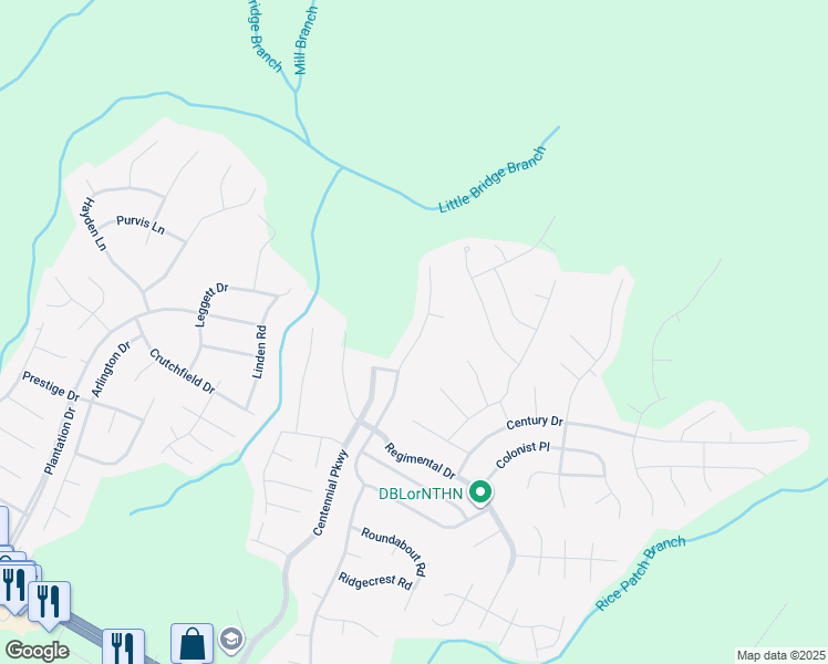 map of restaurants, bars, coffee shops, grocery stores, and more near 231 Watchmen Lane in Cameron
